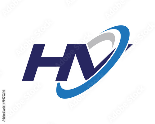 HV Letter Swoosh Visual Logo