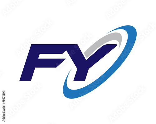 FY Letter Swoosh blue Logo