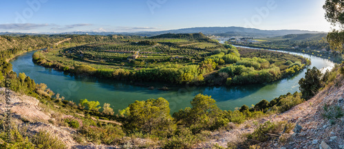 Curve of the Ebro River near Flix, Spain