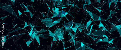 Abstract digital background with cybernetic particles