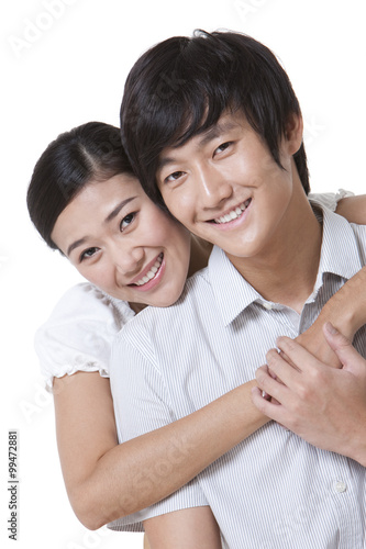 Portrait of a Young Couple Embracing
