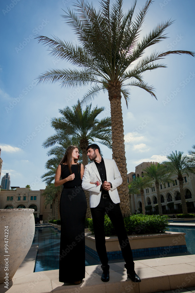 young couple on vacation in Dubai