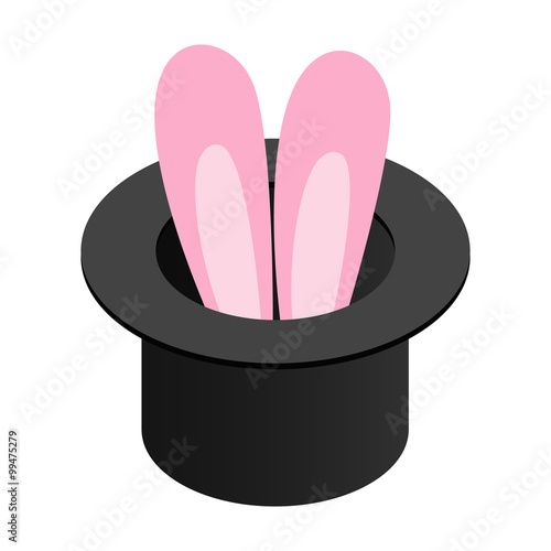 Rabbit in the hat isometric 3d icon