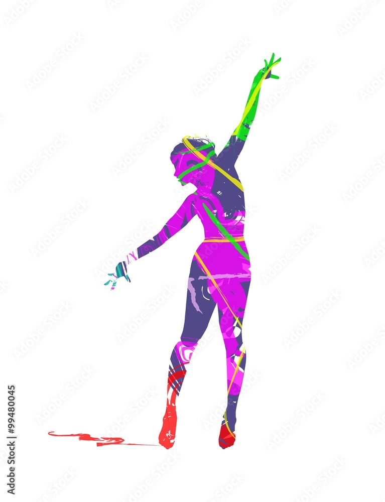 abstract dancer silhouette
