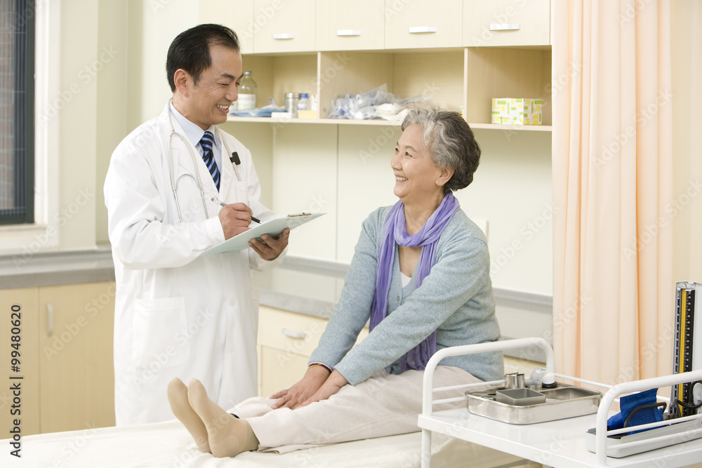 Fototapeta premium Senior Woman Being Examined by a Doctor