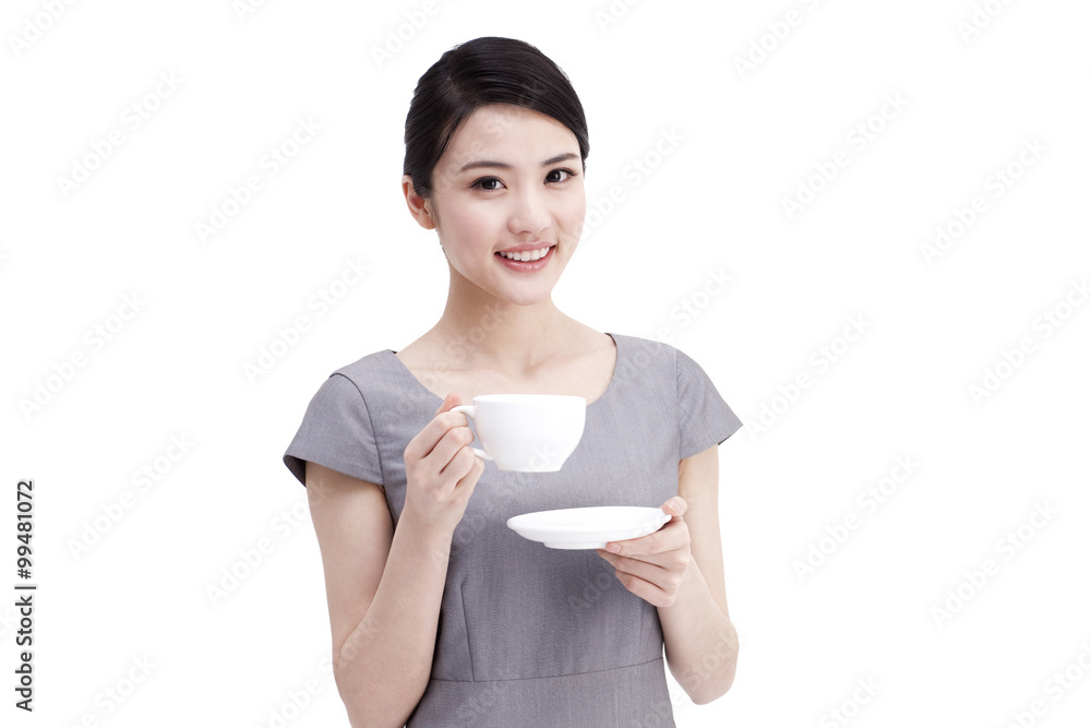Young businesswoman drinking coffee Young businesswoman drinking coffee