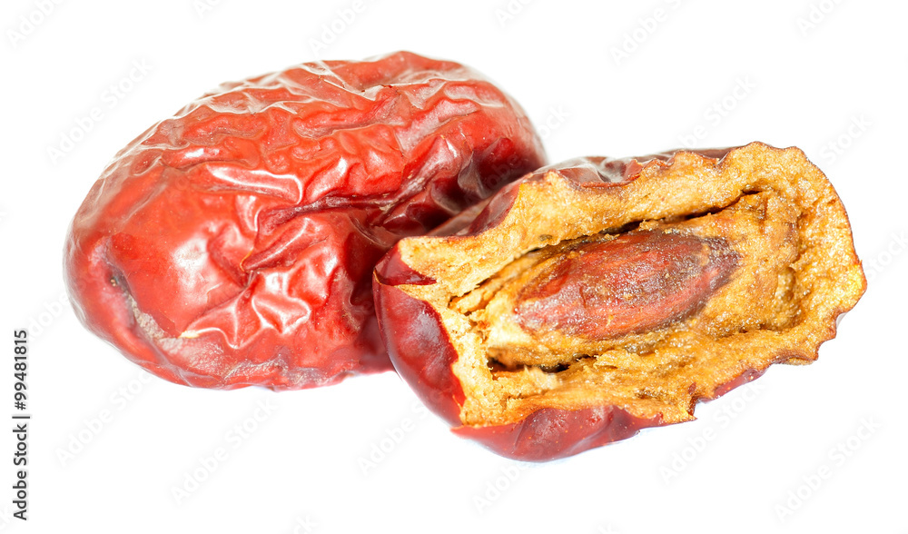 Obraz premium One dried date fruit with half