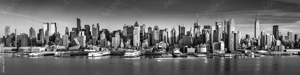 Obraz premium Czarno-biała panorama Nowego Jorku