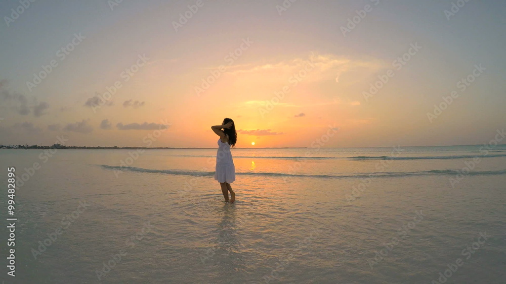Asian Chinese girl in travel vacation resort barefoot Asian Chinese girl in travel vacation resort barefoot