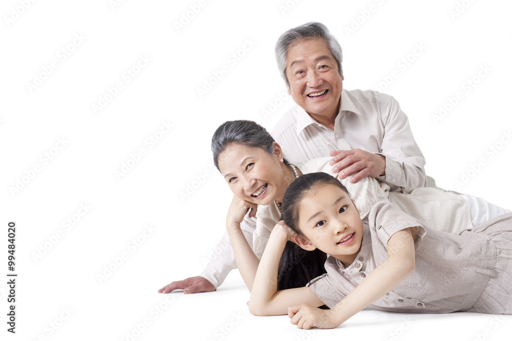 Grandparents bonding with granddaughter