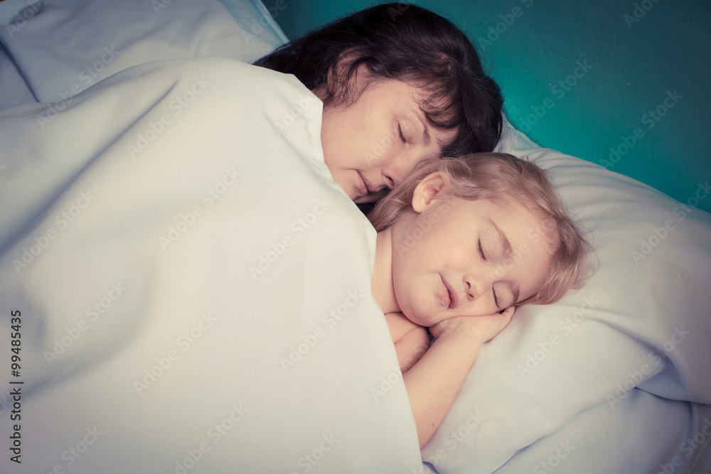 Mother and daughter sleeping. Mother and daughter sleeping.