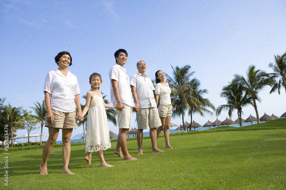 Portrait of a family in a tropical location Portrait of a family in a tropical location