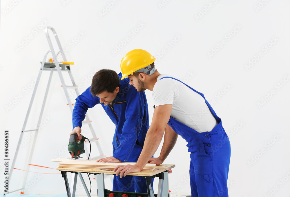 Workers in apartment Workers in apartment