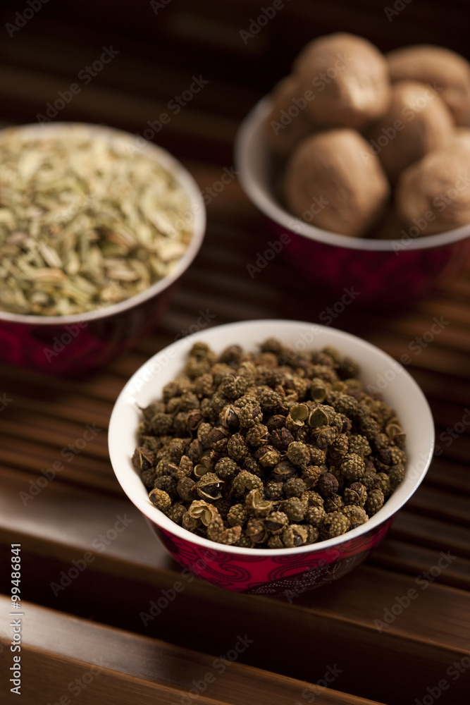 Close-up of different spices
