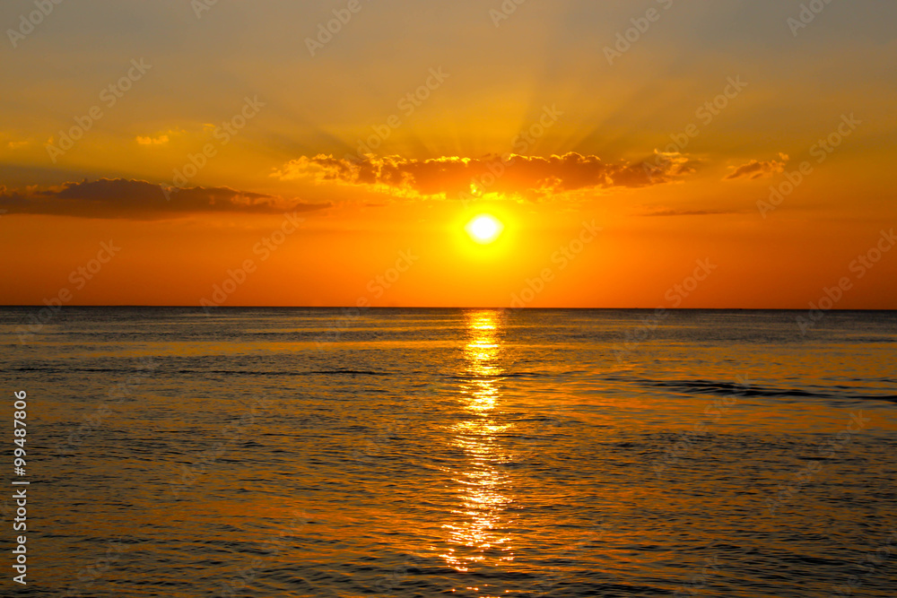beautiful sunset at the sea