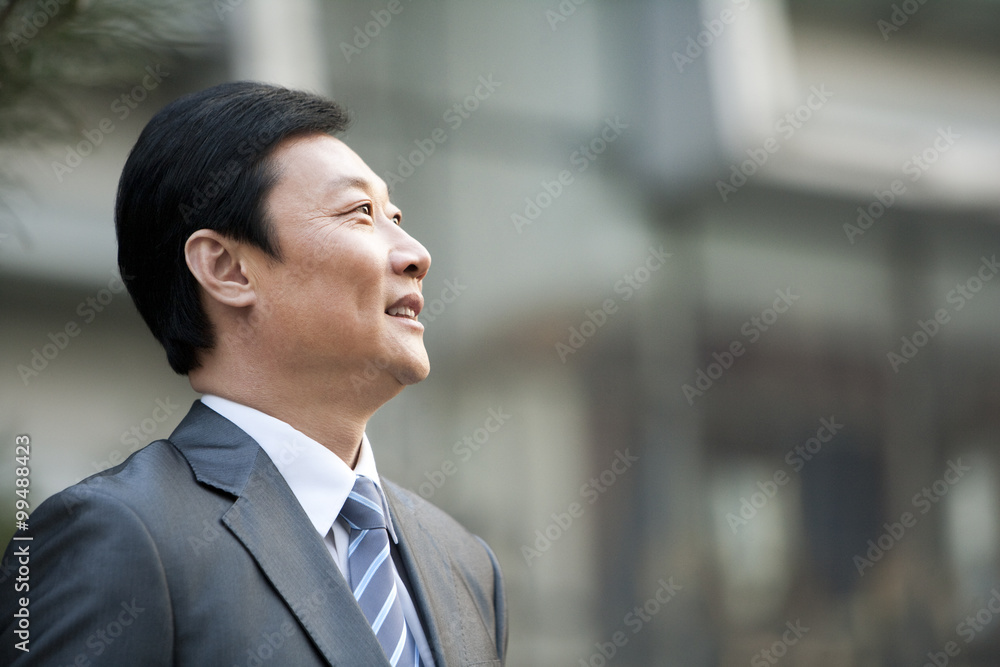 Businessman looking into the distance Businessman looking into the distance