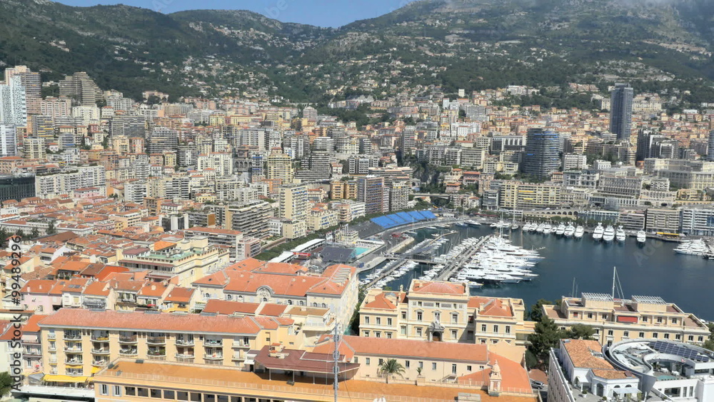 Monaco Aerial Monte Carlo city building finance waterfront 