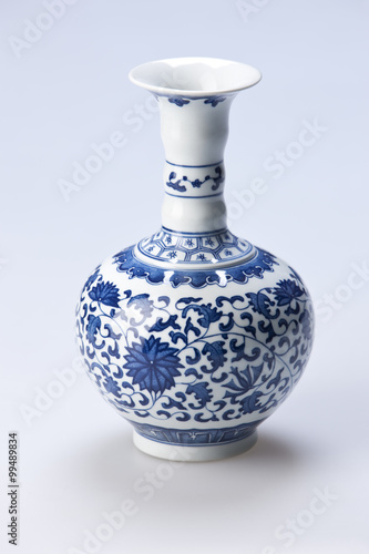 Traditional Chinese blue and white porcelain vase