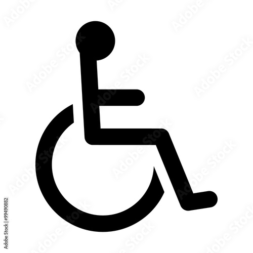 Wheelchair / handicapped access sign or symbol flat icon for websites and print photo