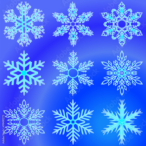 Snowflakes. Set of elements for design.