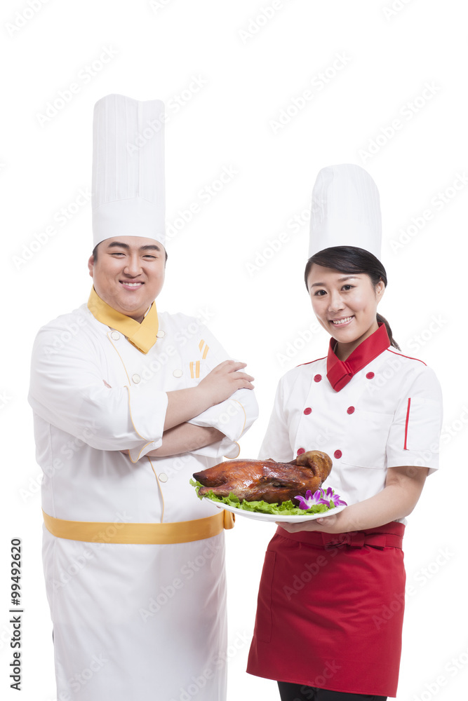 Cooks with roast duck Cooks with roast duck