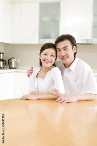 Portrait of a young couple at home