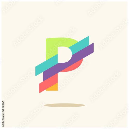Letter P logo icon design template elements