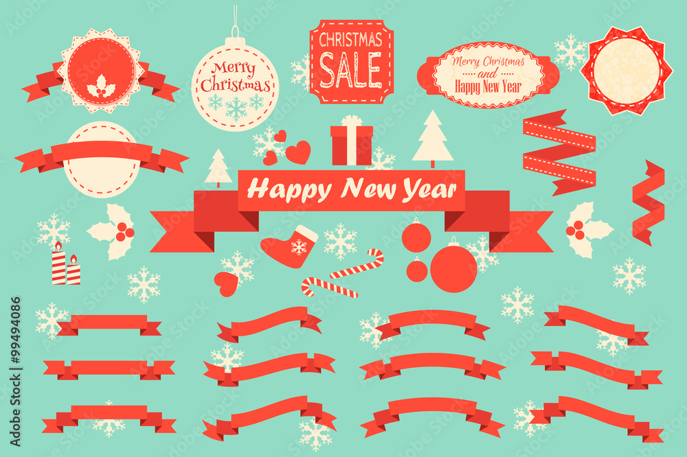 Christmas decoration vector design elements collection. Christmas decoration vector design elements collection.