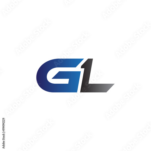 Simple Modern letters Initial Logo gl
