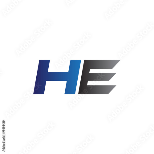 Simple Modern letters Initial Logo he