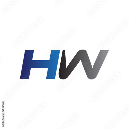 Simple Modern letters Initial Logo hw