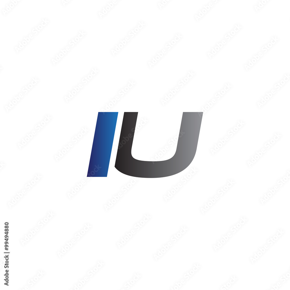 Simple Modern letters Initial Logo iu Simple Modern letters Initial Logo iu