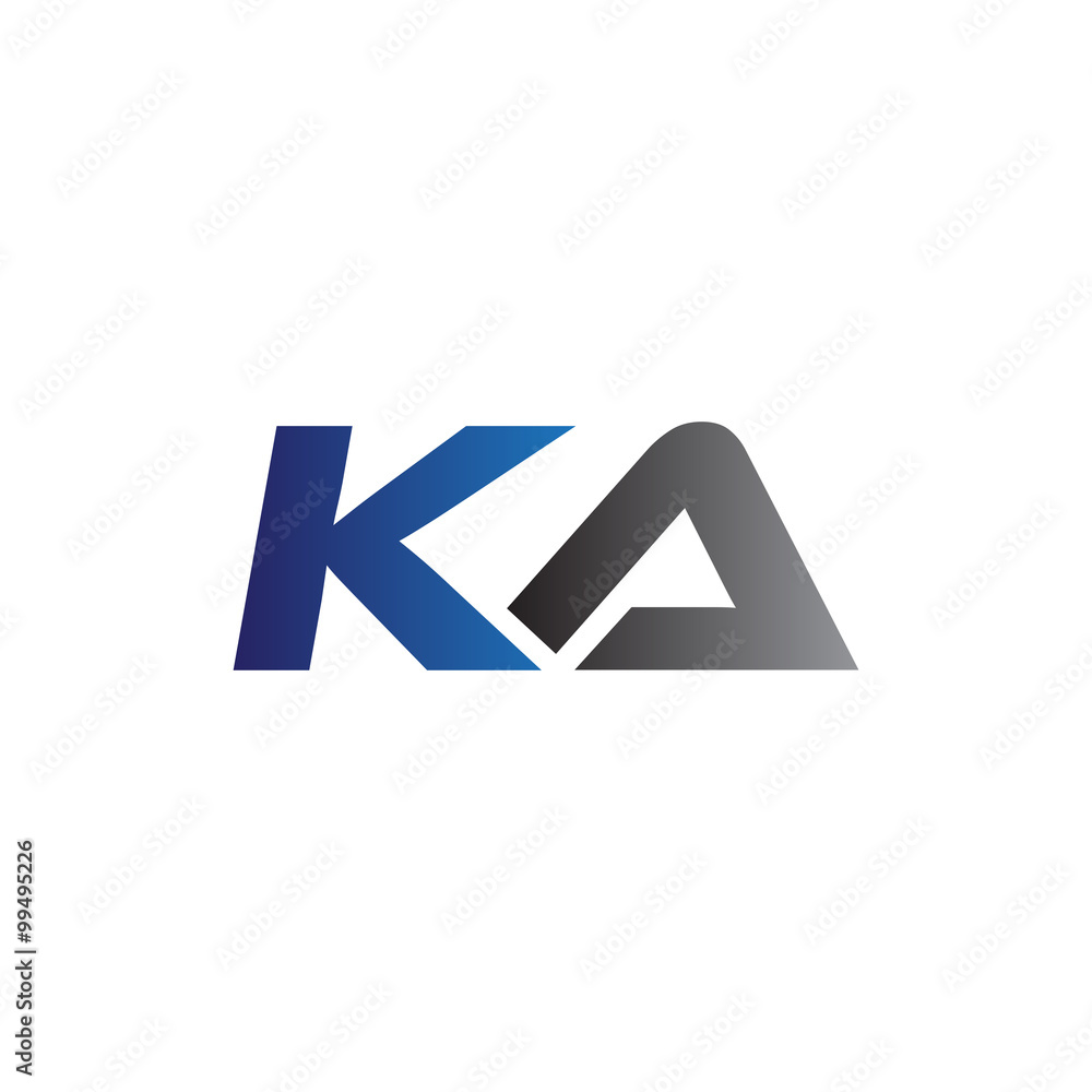 Simple Modern letters Initial Logo ka
