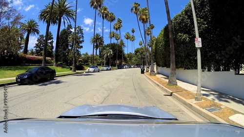 POV drive vehicle commuter traffic Beverly Hills Los Angeles California USA