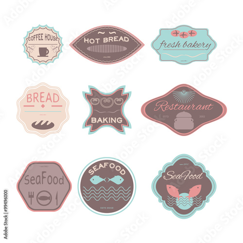 Set retro vintage badges, ribbons and labels hipster