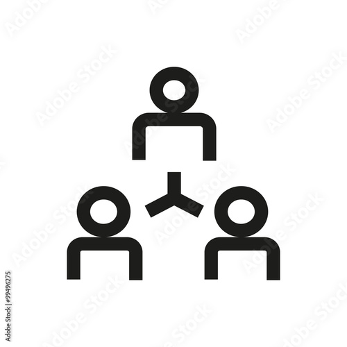 Personal contacts, network line icon