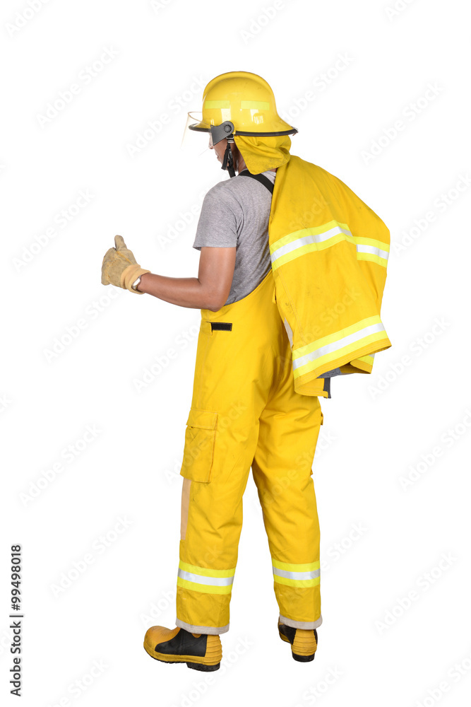 Firefighters helping people and animals. on white background.