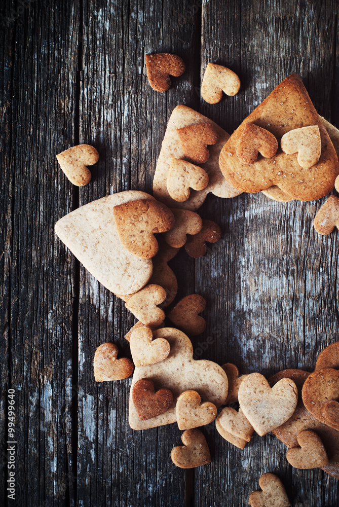 Card with Gingerbread Cookies in the Shape of Heart Card with Gingerbread Cookies in the Shape of Heart