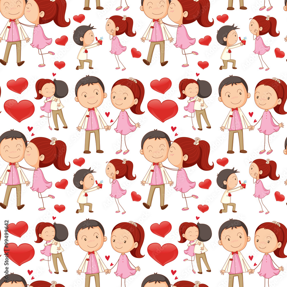 Seamless couple kissing and hugging Seamless couple kissing and hugging