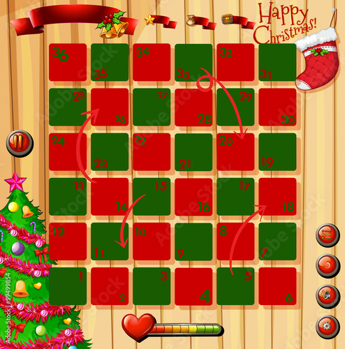 Christmas theme game with red and green