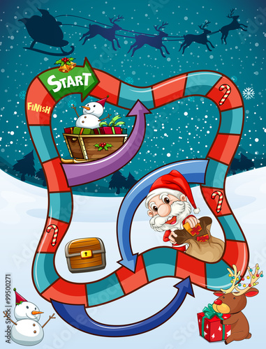 Game template with Santa and presents