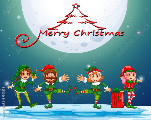 Christmas night with elf and present
