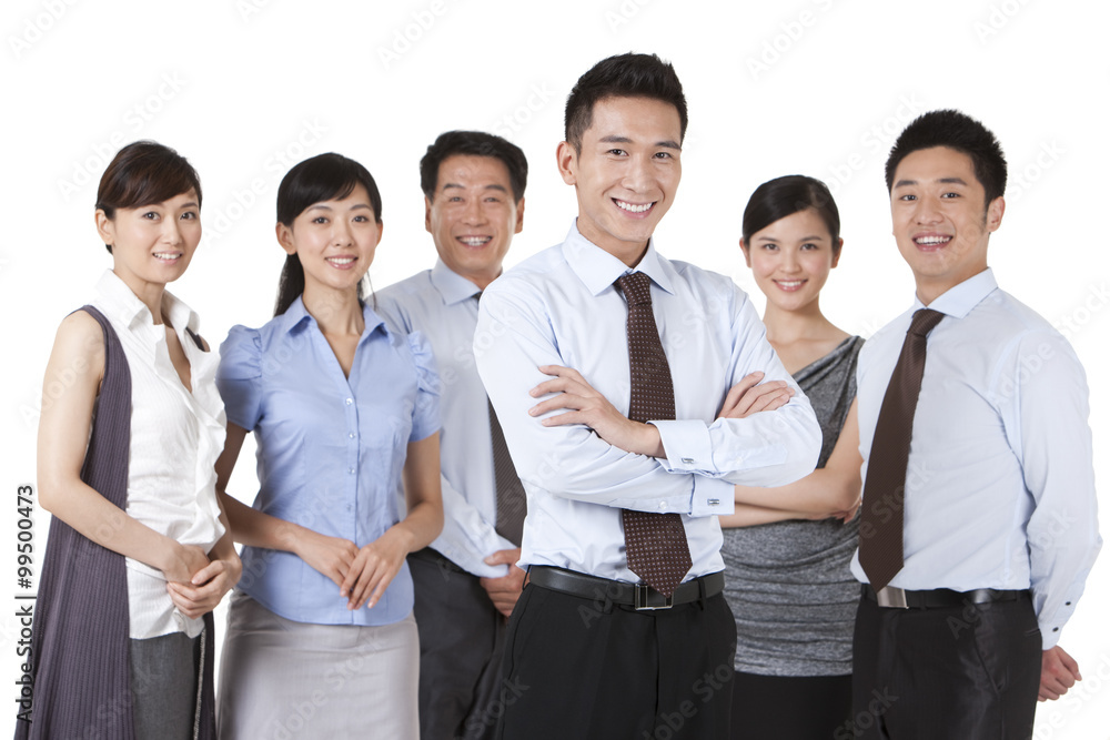 Portrait of Business Colleagues Cheering Portrait of Business Colleagues Cheering