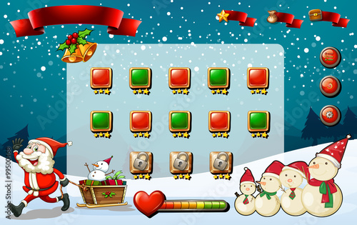 Game template with Santa and snowman