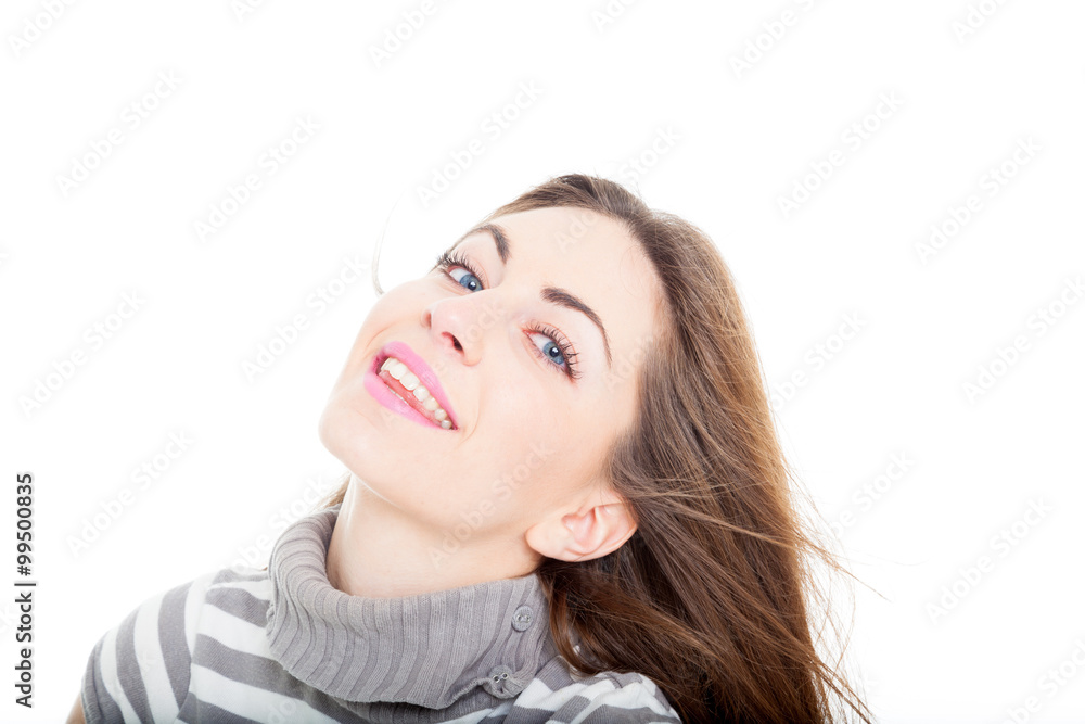Beautiful young woman in knitted wool sweater Beautiful young woman in knitted wool sweater