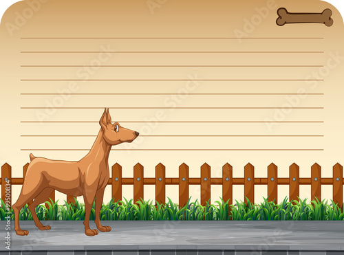 Paper design with dog on street