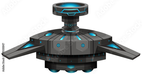 Black spaceship with wings