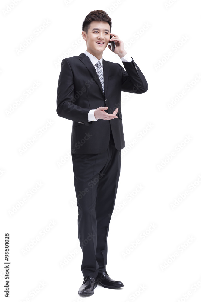 Fashionable businessman talking on the phone Fashionable businessman talking on the phone