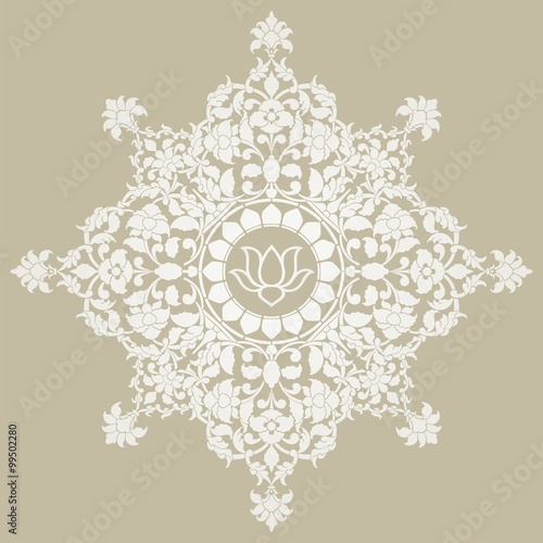 Fototapeta Naklejka Na Ścianę i Meble -  water lily, wedding card design, royal India