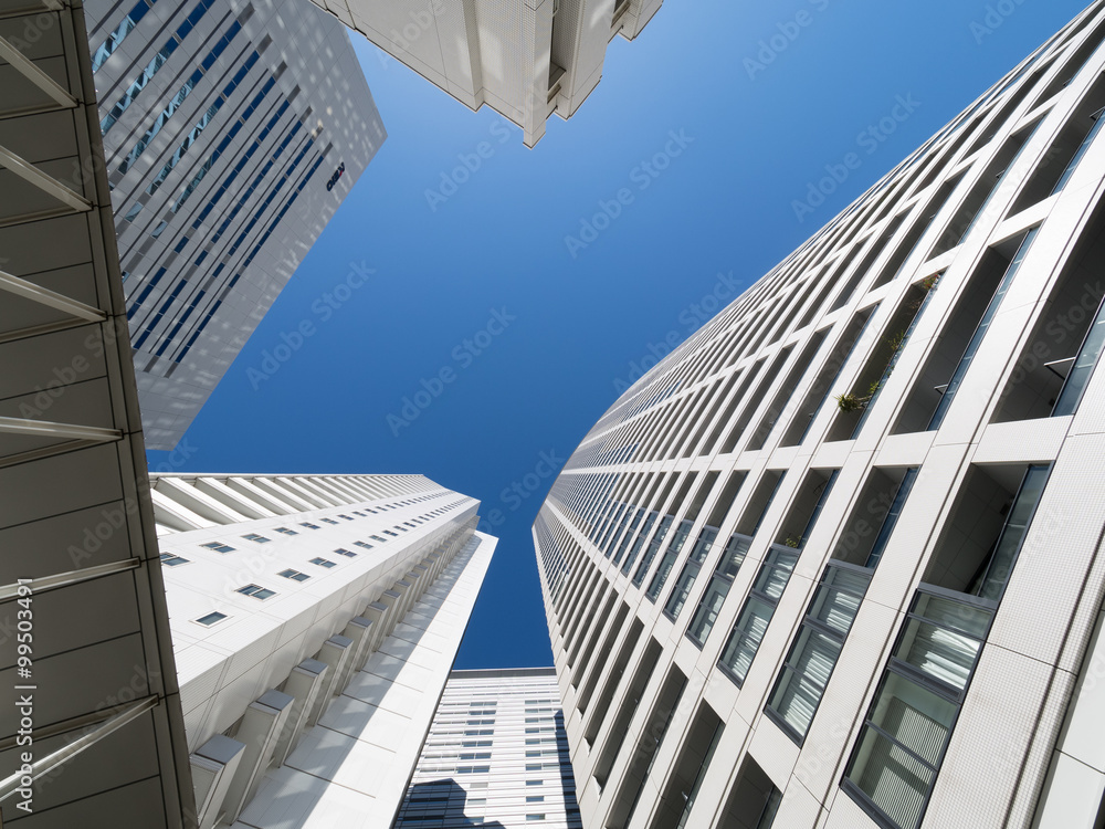 Naklejka premium 品川駅前の高層ビル街 